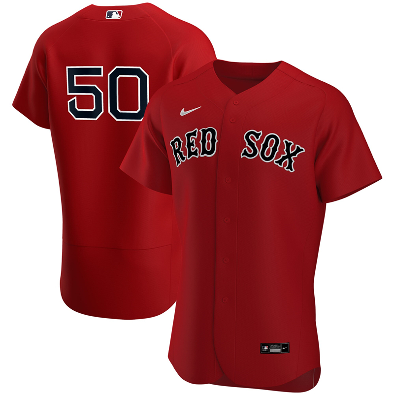 2020 MLB Men Boston Red Sox 50 Mookie Betts Nike Red Alternate 2020 Authentic Player Team Jersey 1